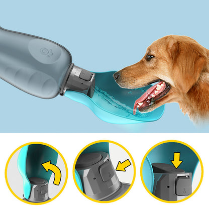 800ml Dogs Portable Water Bottle. Leakproof Pet Foldable Drinking Bowl.