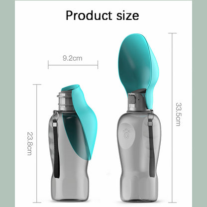 800ml Dogs Portable Water Bottle. Leakproof Pet Foldable Drinking Bowl.