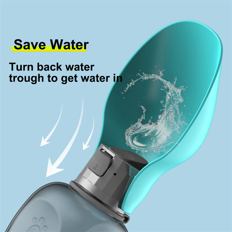 800ml Dogs Portable Water Bottle. Leakproof Pet Foldable Drinking Bowl.