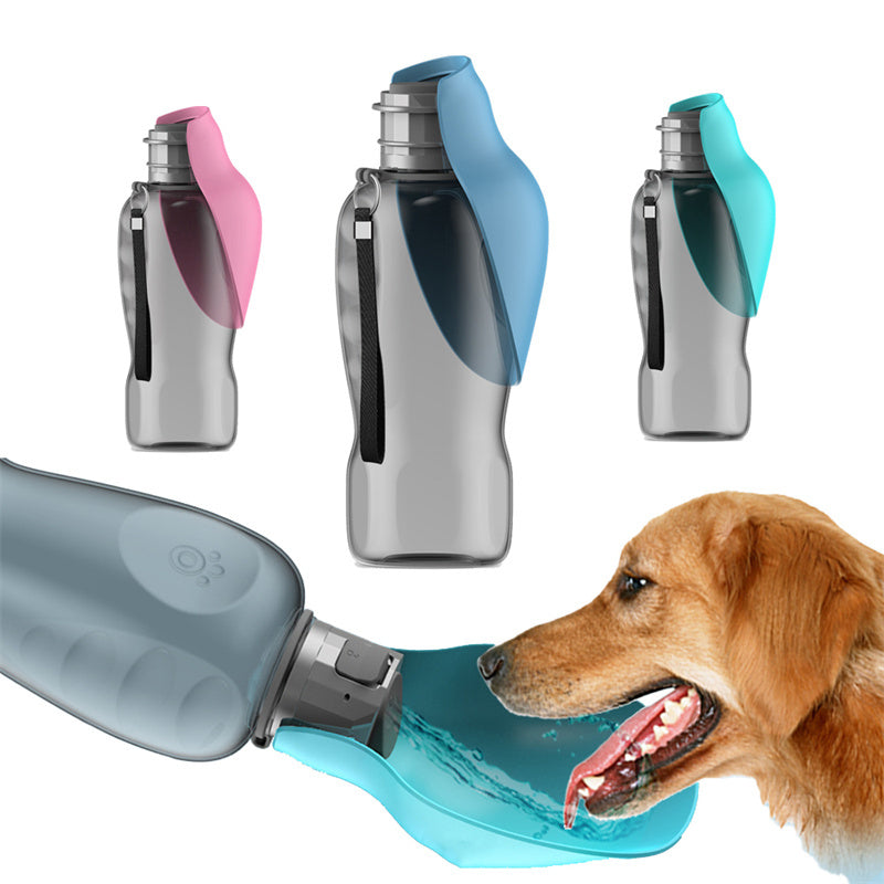800ml Dogs Portable Water Bottle. Leakproof Pet Foldable Drinking Bowl.